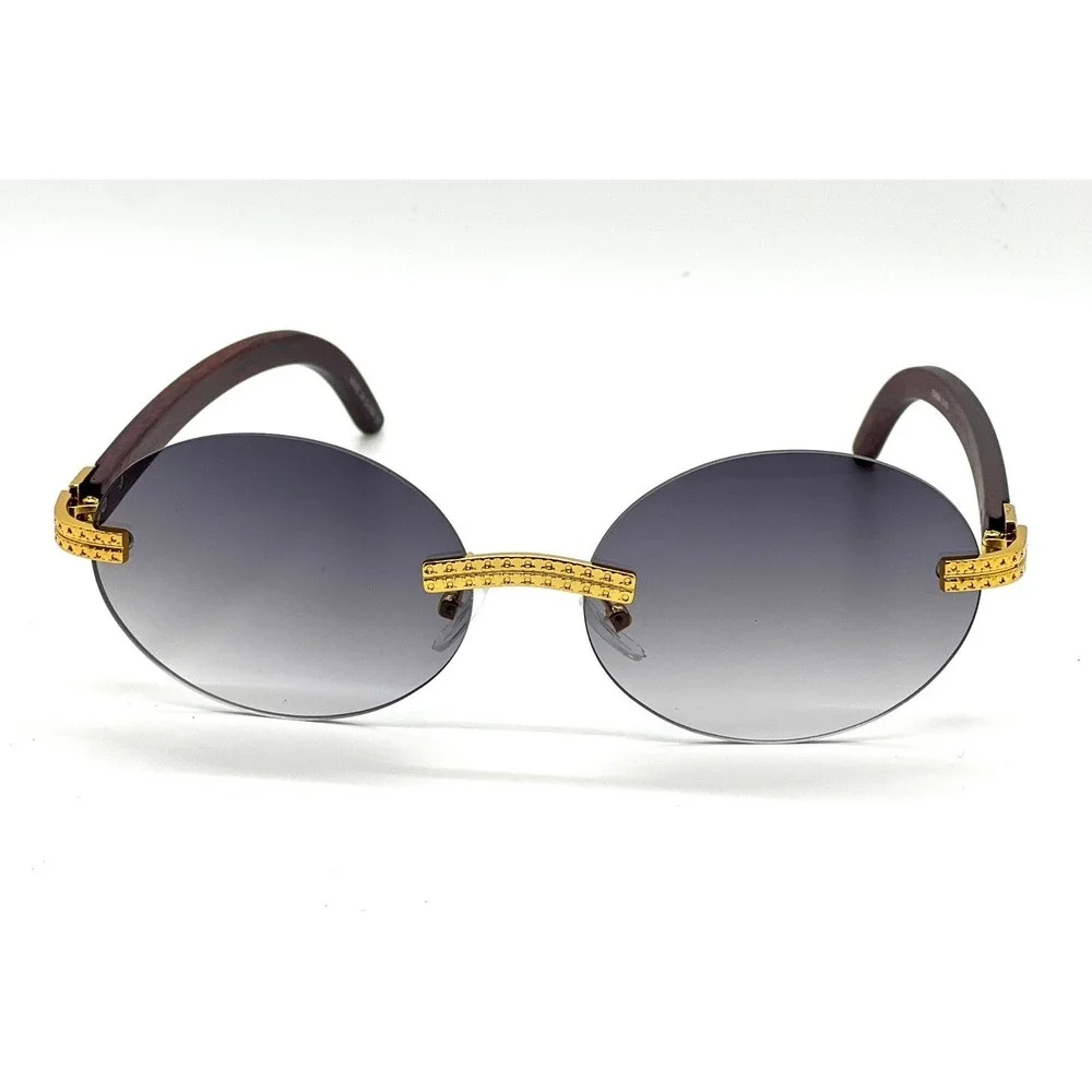 Rimless Sunglasses Women Small Frameless Gold Elegant Fashion Shades Retro Gafas